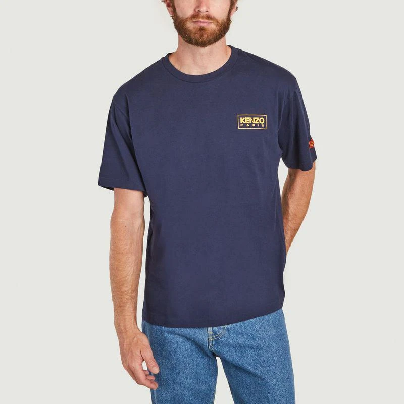 商品Kenzo|Oversize Kenzo Paris cotton T-shirt MIDNIGHT BLUE Kenzo,价格¥604,第1张图片