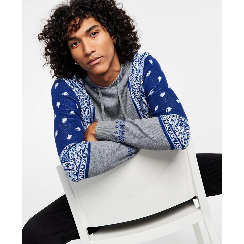 商品Sun + Stone|Men's Bandana Intarsia Hoodie, Created for Macy's,价格¥97,第3张图片详细描述