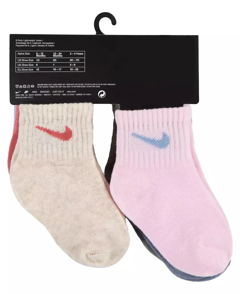 商品NIKE|Baby Boys or Girls E1D1 Ankle Fit Socks, Pack of 6,价格¥69,第4张图片详细描述