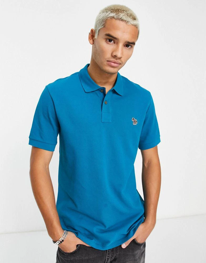 商品Paul Smith|PS Paul Smith regular fit logo short sleeve polo in teal blue,价格¥422,第1张图片