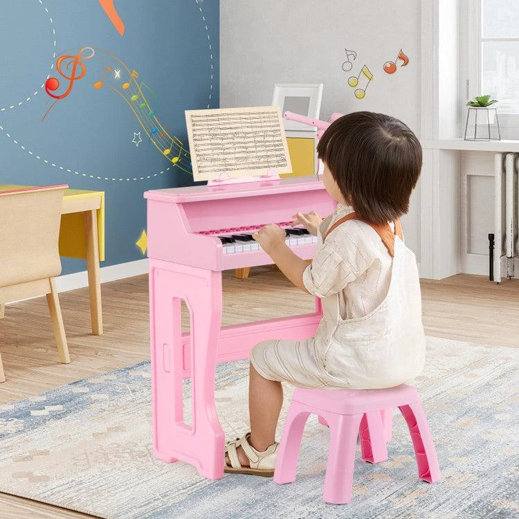 商品Hivvago|37 Keys Music Piano with Microphone Kids Piano Keyboard with Detachable Music Stand,价格¥596,第3张图片详细描述
