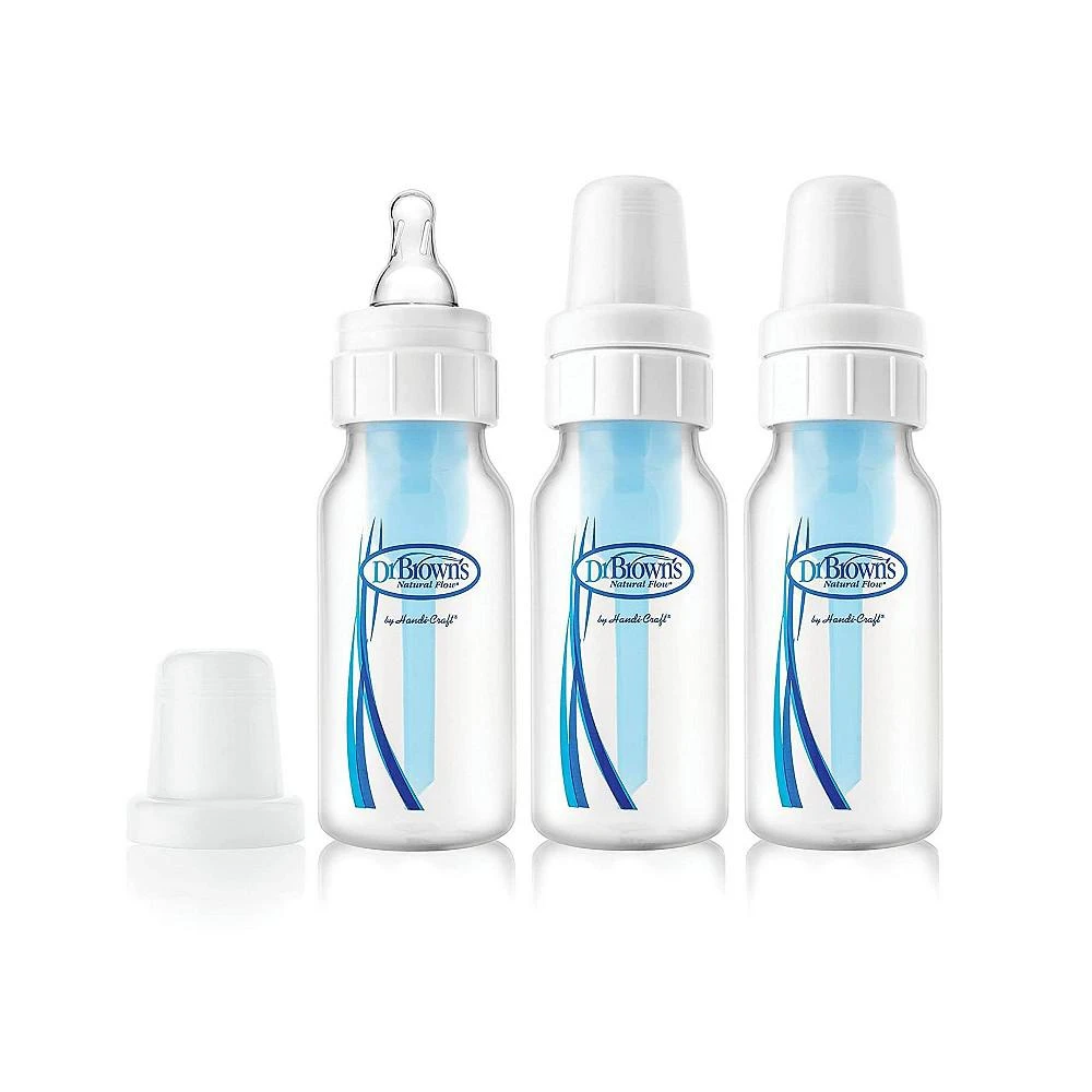 商品Dr. Browns|Dr. Brown's Standard Neck Anti-Colic Baby Bottle, 4 oz - 3-Pack,价格¥196,第1张图片