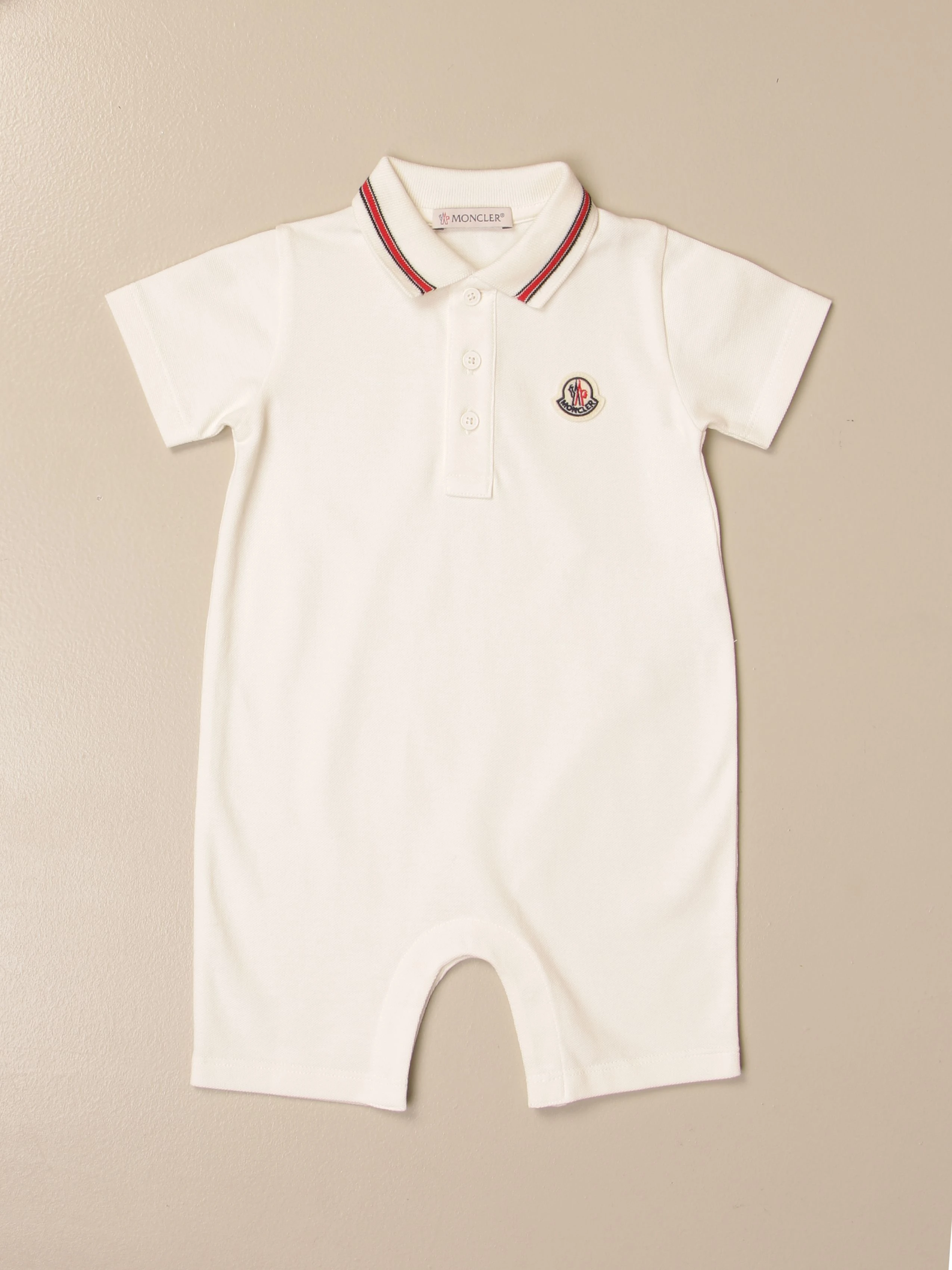 商品Moncler|MONCLER 奶油色婴幼儿连体衣 8L70520-8496F-034,价格¥660,第1张图片