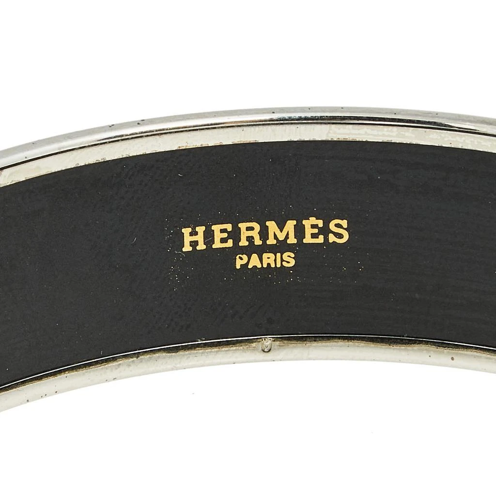 Hermès Print Enamel Palladium Plated Wide Bangle Bracelet 商品