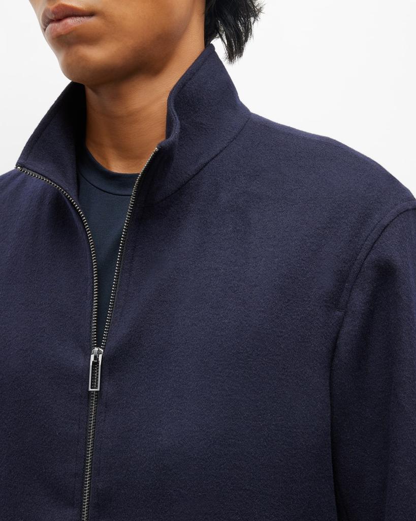Men's Wool-Cashmere Zip Bomber Jacket商品第7张图片规格展示