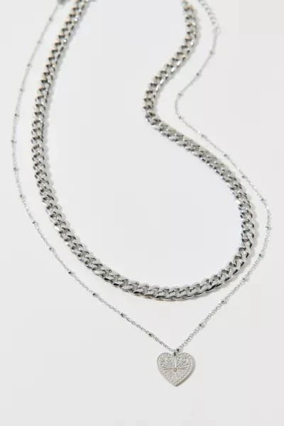 商品Urban Outfitters|Waterproof Celestial Heart Layering Necklace Set,价格¥76,第3张图片详细描述