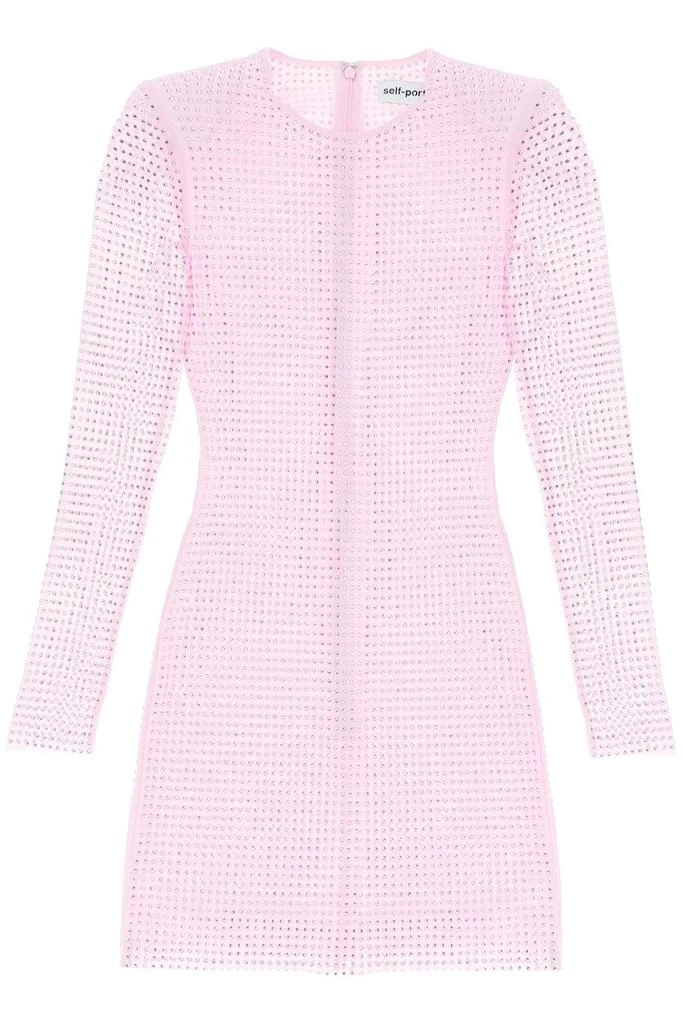 商品Self Portrait|Self-Portrait Embellished Mesh Mini Dress,价格¥2084,第1张图片