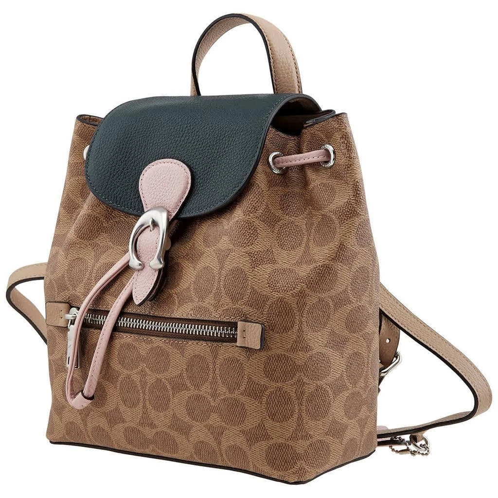 商品Coach|Coach Dark Green Ladies Evie Backpack In Colorblock,价格¥1868,第1张图片