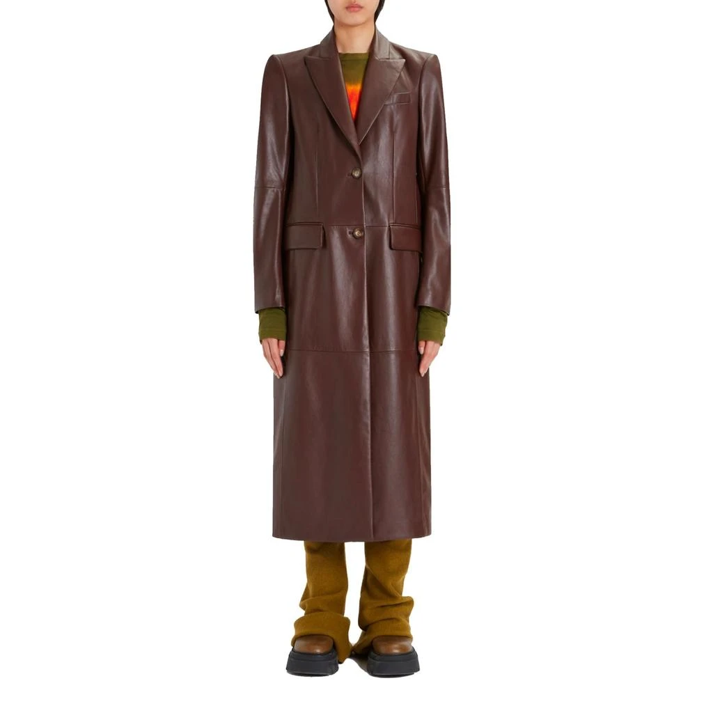 商品Max Mara|Sportmax Leather Trench Coat,价格¥7516,第2张图片详细描述