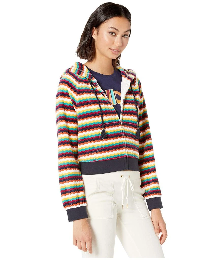 商品Juicy Couture|Ric Rac Stripe Velour Track Hoodie Jacket,价格¥377,第4张图片详细描述