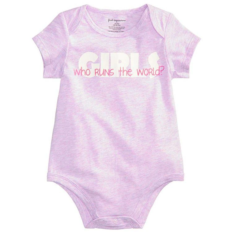 商品First Impressions|Who Runs The World Bodysuit, Baby Girls, Created for Macy's,价格¥37,第1张图片