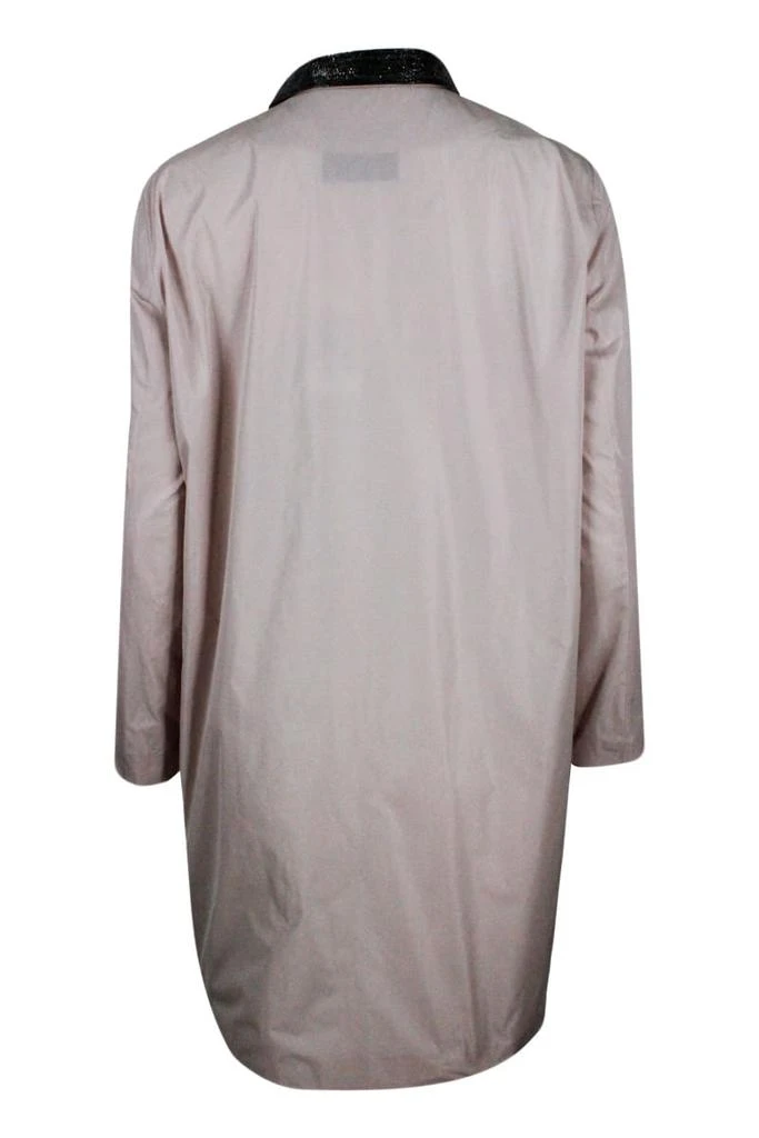 商品Fabiana Filippi|Fabiana Filippi Waterproof Trench Coat In Light Nylon With Pop-up Button Closure And Precious Jewels On The Neck,价格¥5604,第3张图片详细描述