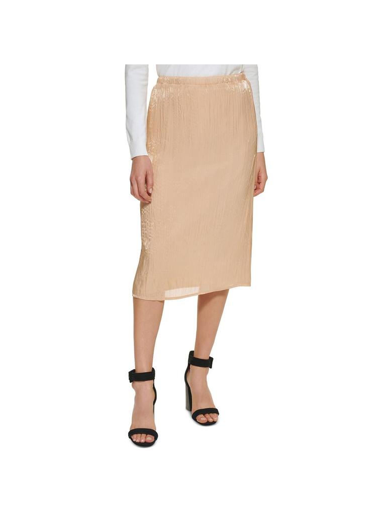 Womens Crinkle Midi Pleated Skirt商品第4张图片规格展示