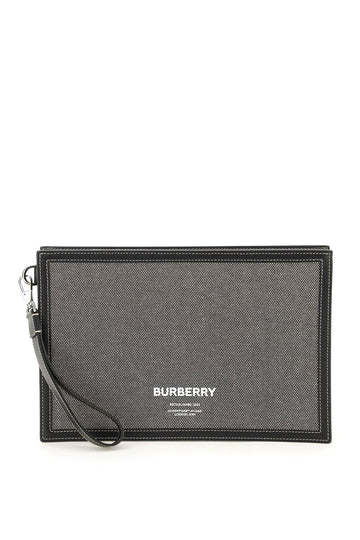 商品Burberry|BURBERRY 男士手拿包灰色 8050864,价格¥4262,第1张图片