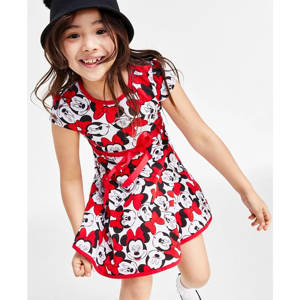 Disney Little Girls Self Tie Ribbon Belt Minnie Mouse Dress 3
