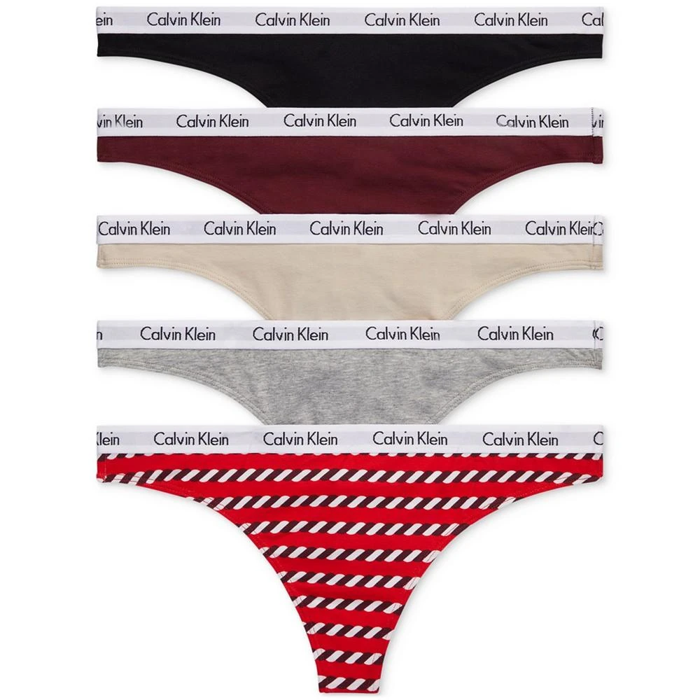 商品Calvin Klein|Women's Carousel Thong Underwear 5-Pack,价格¥331,第1张图片