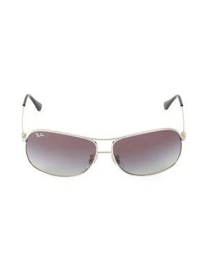 商品Ray-Ban|RB3267 64MM Square Wrap Aviator Sunglasses,价格¥724,第1张图片