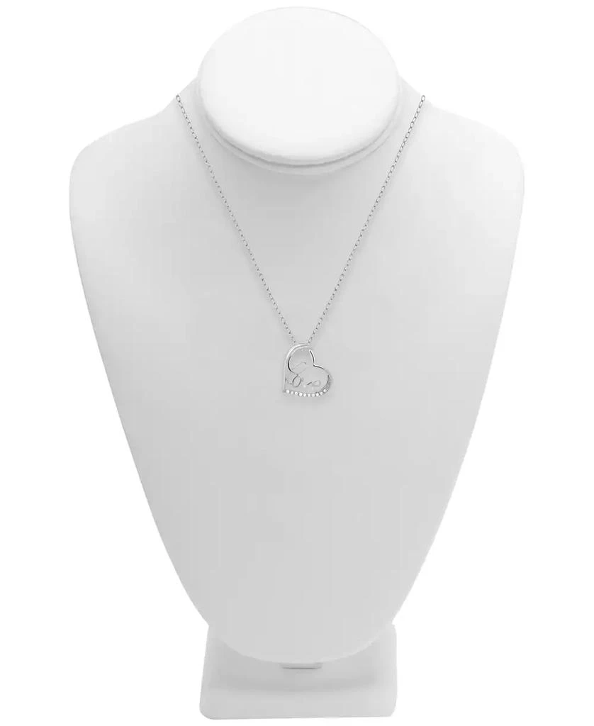 商品Macy's|Diamond Love Heart 18" Pendant Necklace (1/10 ct. t.w.) in Sterling Silver,价格¥185,第2张图片详细描述