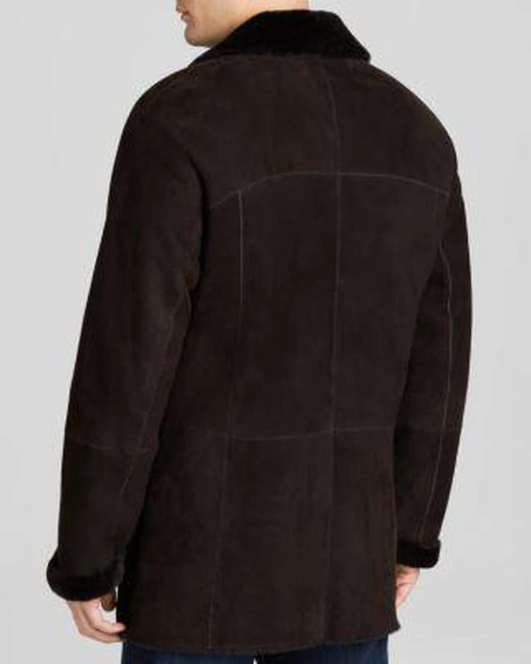 商品Maximilian|Maximilian Dyed Lamb Shearling Coat with Leather Trim,价格¥13501,第2张图片详细描述