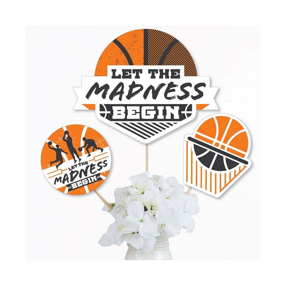 Basketball - Let The Madness Begin - College Basketball Party Centerpiece Sticks - Table Toppers - Set of 15商品第2张图片规格展示