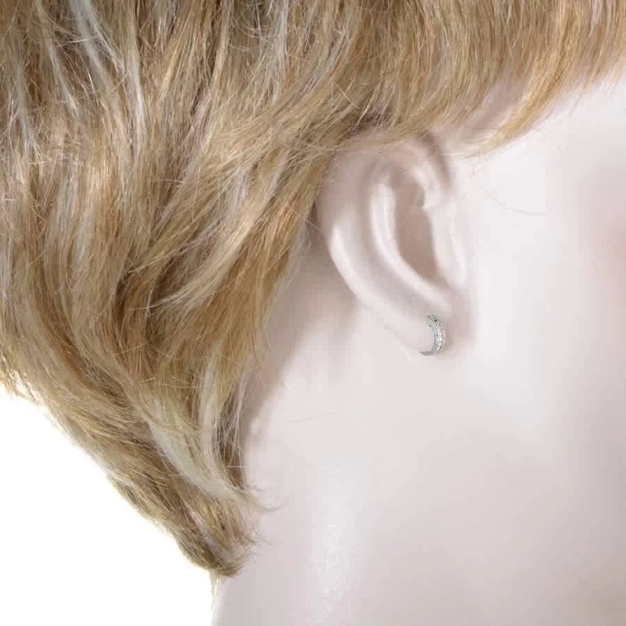 商品LB Exclusive|14K White Gold 0.35 ct Diamond Small Hoop Huggies Earrings,价格¥3936,第3张图片详细描述