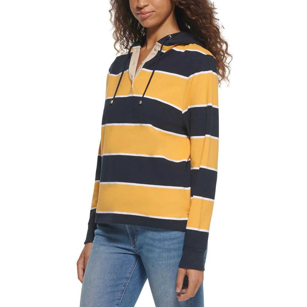 商品Tommy Hilfiger|Women's Rugby Stripe Long Sleeve Hoodie,价格¥322,第3张图片详细描述