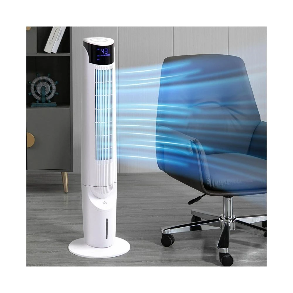 商品HOMCOM|Standing Oscillating Cooling Tower Fan w/ 4 Modes, Timer, White,价格¥1117,第2张图片详细描述