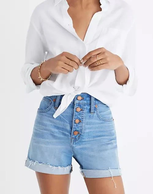 商品Madewell|High-Rise Denim Shorts: Button-Front Edition,价格¥317,第3张图片详细描述