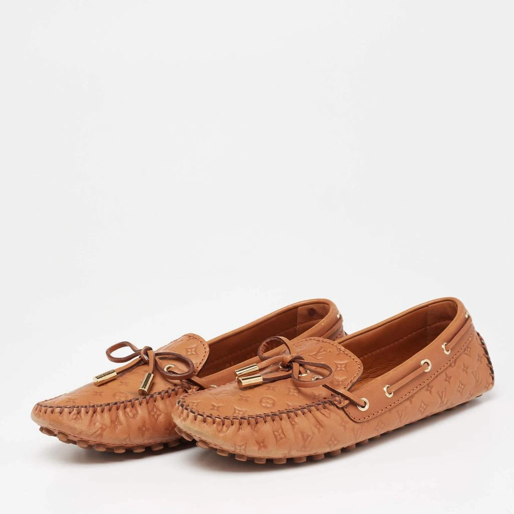 商品[二手商品] Louis Vuitton|Louis Vuitton Tan Monogram Empreinte Leather Gloria Loafers Size 37.5,价格¥3852,第2张图片详细描述