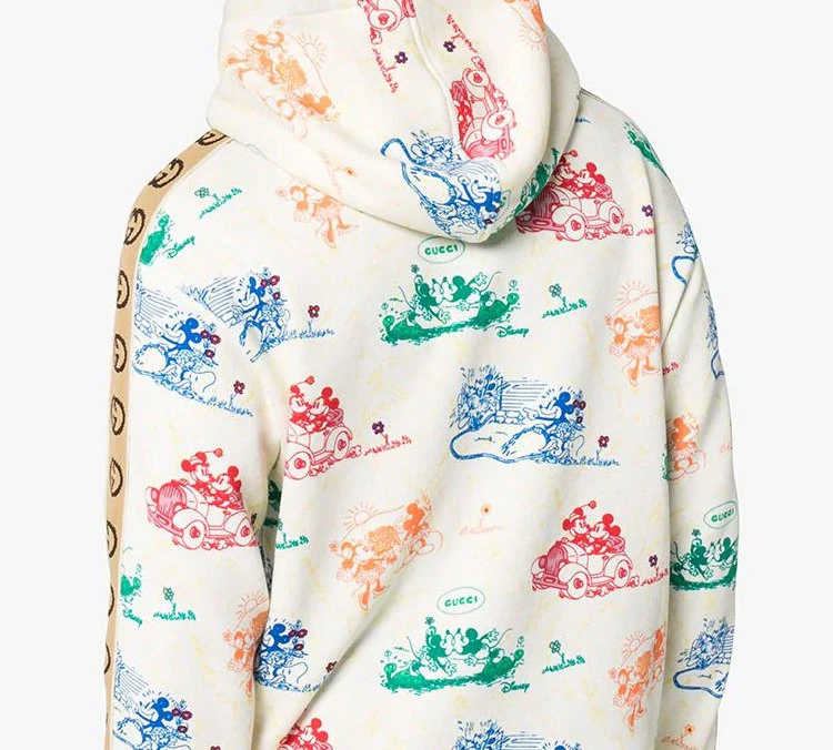商品[国内直发] Gucci|古驰 x Disney/迪士尼 联名款 Mickey Mouse Printed  Hoodie 米老鼠印花连帽卫衣 男款 白色,价格¥5298,第4张图片详细描述