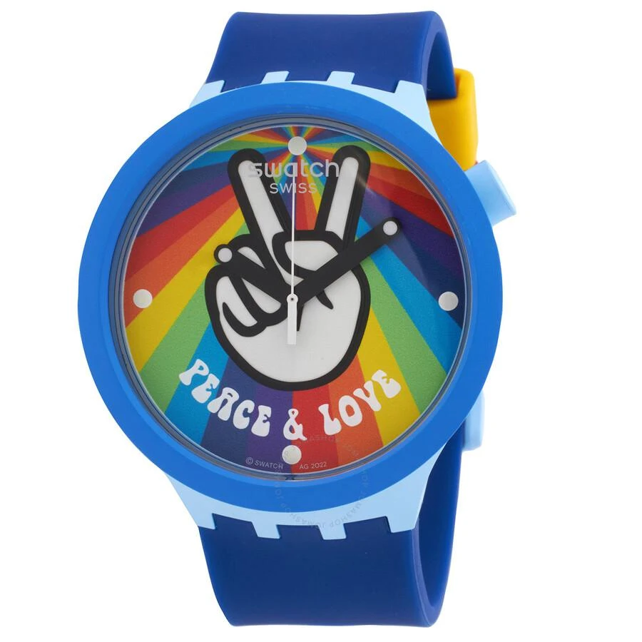 商品Swatch|Pride Peace Hand Love Quartz Men's Watch SB03N105,价格¥693,第1张图片