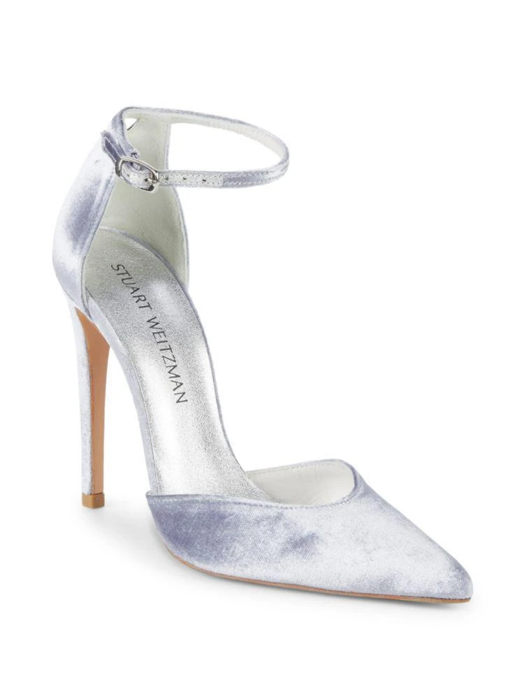 商品Stuart Weitzman|Alterego Velvet Ankle-Strap Pumps,价格¥1104,第1张图片