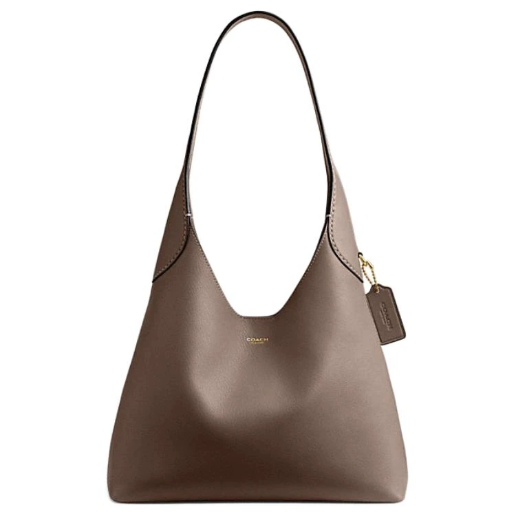 商品[国内直发] Coach|蔻驰 Brooklyn 28 品牌徽标磁性开合 天然颗粒纹皮革 手提单肩包 大号 女款 深石灰色,价格¥2612,第1张图片