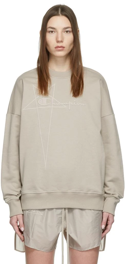 商品Rick Owens|Taupe Champion Edition Pullover Sweatshirt,价格¥910,第1张图片