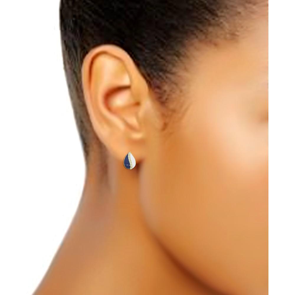 Cubic Teardrop Huggie Hoop Earrings, Sterling Silver or 18K Gold over Silver商品第3张图片规格展示