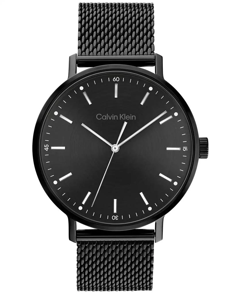 商品Calvin Klein|Black Stainless Steel Mesh Bracelet Watch 42mm,价格¥1121,第1张图片