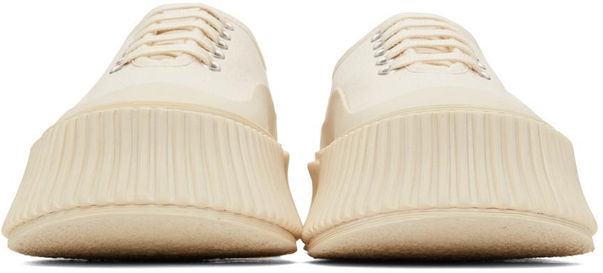 商品Jil Sander|Off-White Canvas Platform Sneakers,价格¥3347,第4张图片详细描述