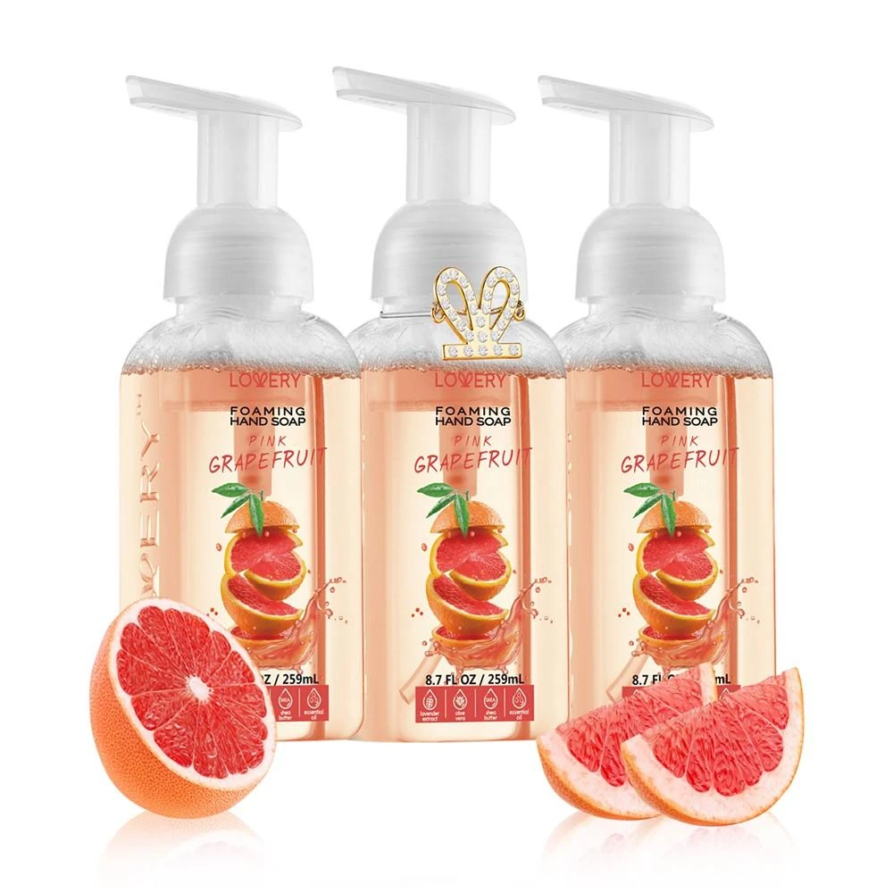 商品Lovery|Hand Foaming Soap in Pink Grapefruit, Moisturizing Hand Soap with Flawless Crystal Heart Bracelet - Hand Wash Set, 4 Piece,价格¥273,第1张图片