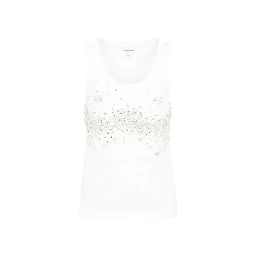 商品Bottega Veneta|BOTTEGA VENETA CRYSTAL EMBROIDERED JERSEY TANK TOP,价格¥5949,第1张图片