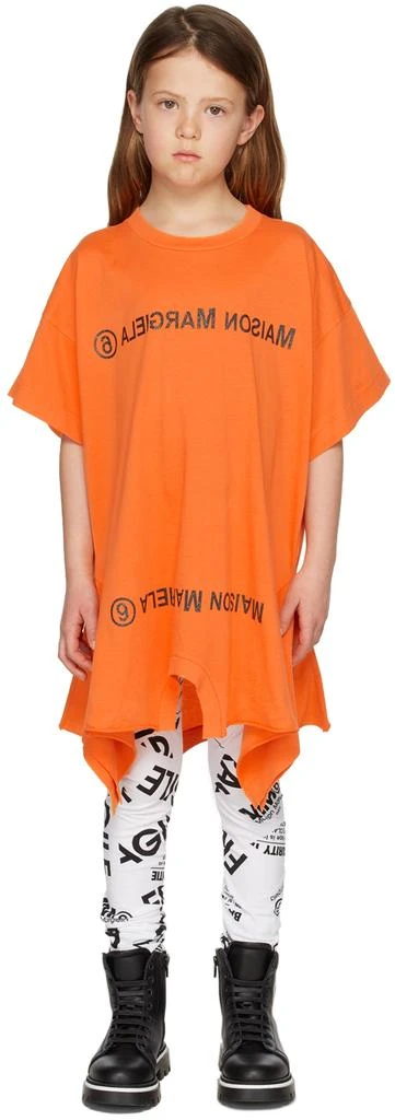 商品MAISON MARGIELA|Kids Orange Mirrored T-Shirt Dress,价格¥475,第2张图片详细描述