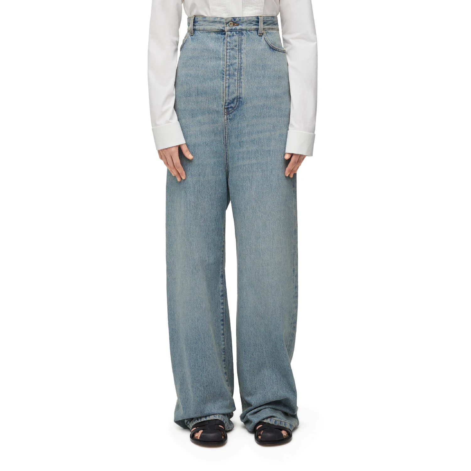 【预售】 罗意威 25春夏 女士 牛仔裤 Bustier high waisted jeans in denim S540Y11X59-8438  商品