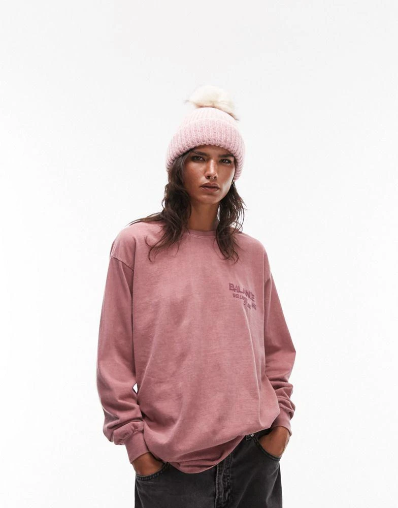 商品Topshop|Topshop knitted fur pom pom beanie in dusky pink,价格¥137,第3张图片详细描述