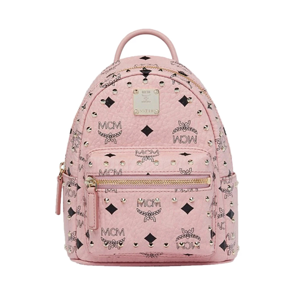 商品[国内直发] MCM|MCM 女士柳钉logo印花双肩包 MMK8AVE04PZ,价格¥7080,第1张图片