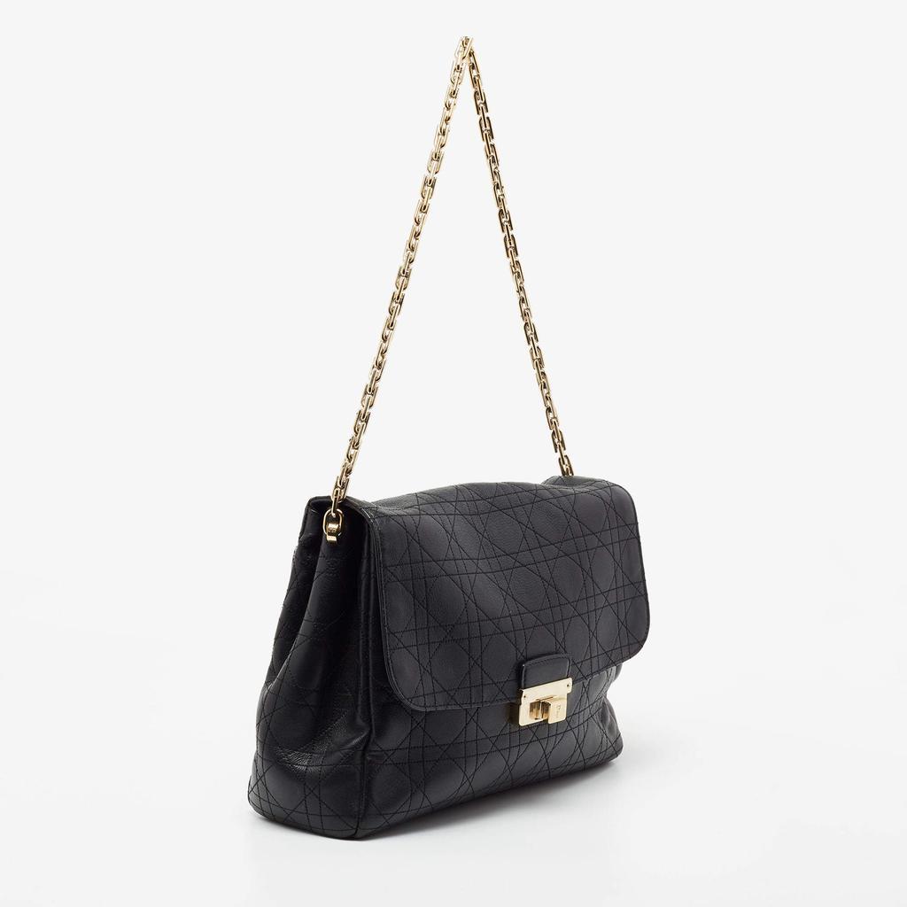 商品[二手商品] Dior|Dior Black Cannage Leather Large Diorling Shoulder Bag,价格¥9354,第5张图片详细描述