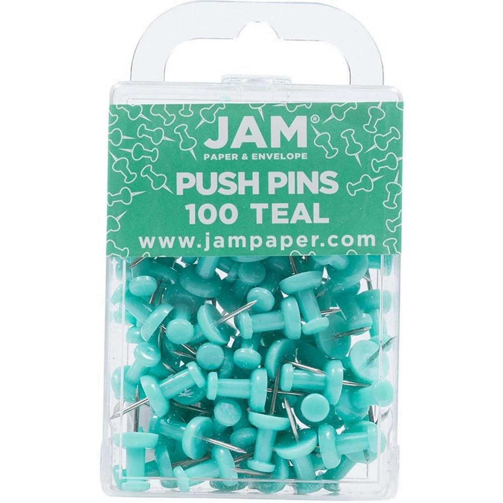 商品JAM Paper|Colorful Push Pins - Pushpins - 100 Per Pack,价格¥83,第1张图片