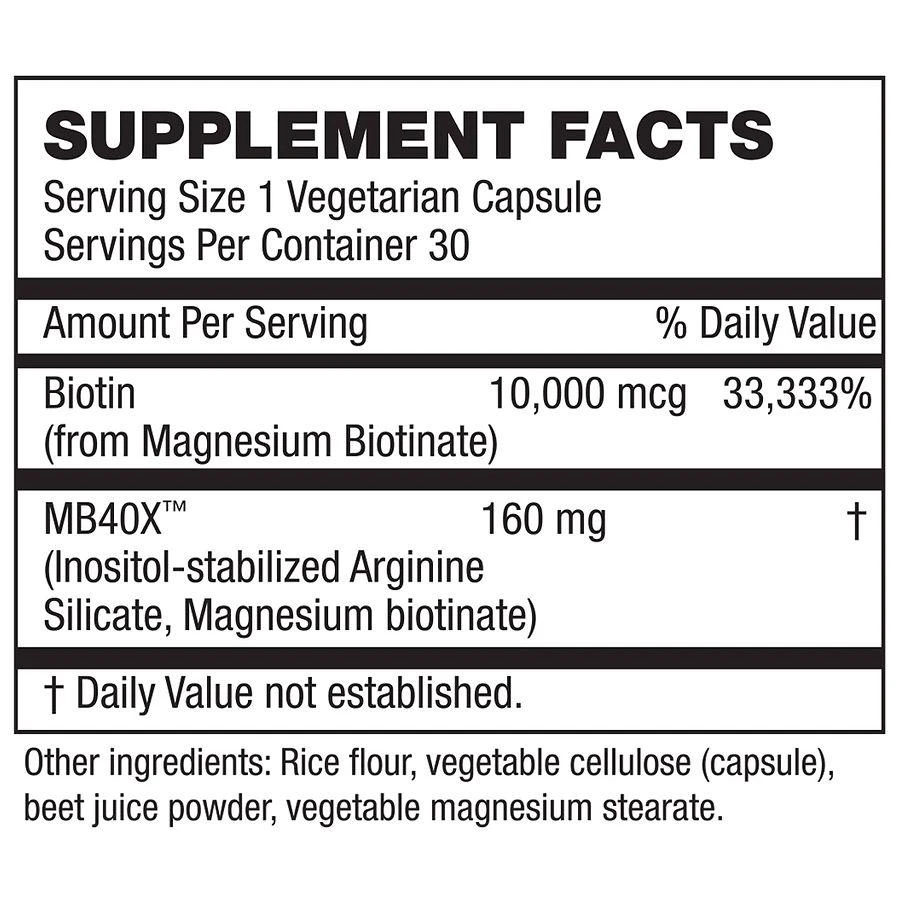商品Purity Products|MyBiotin Hair, Skin & Nails Formula Vegetarian Capsules,价格¥148,第2张图片详细描述