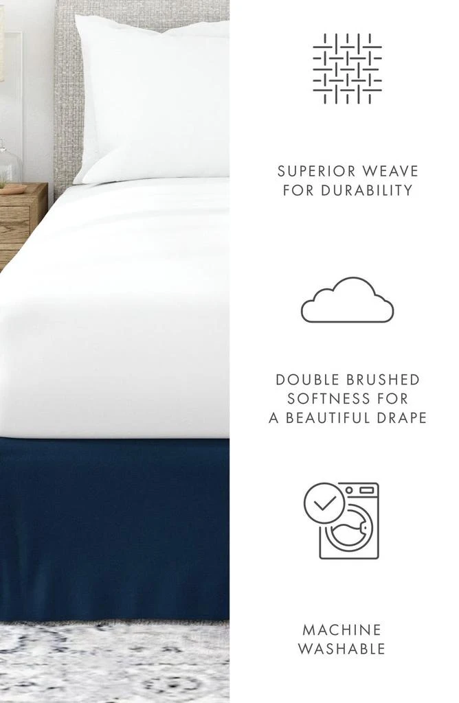 商品HOMESPUN|Premium Pleated Dust Ruffle Bed Skirt,价格¥160,第3张图片详细描述