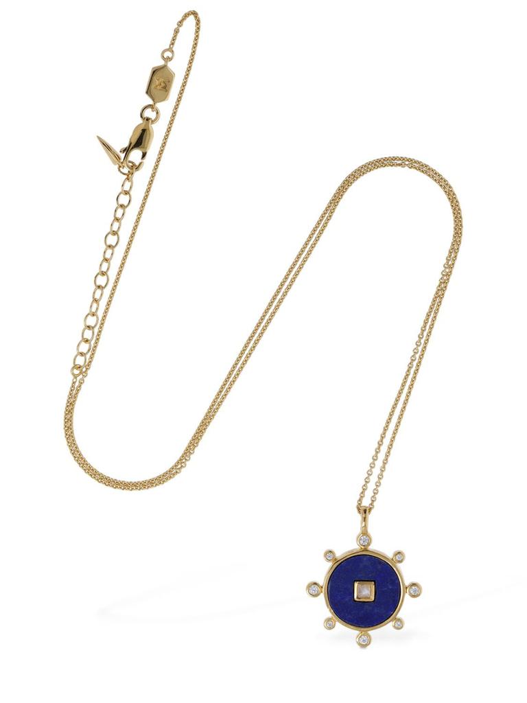 Vintage Round Lapis Gemstone Necklace商品第2张图片规格展示