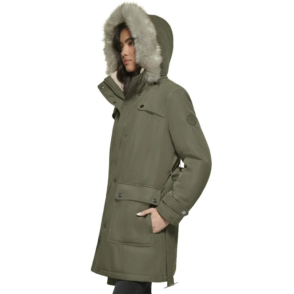 商品DKNY|Faux Fur Hood Belted Anorak,价格¥1043,第3张图片详细描述