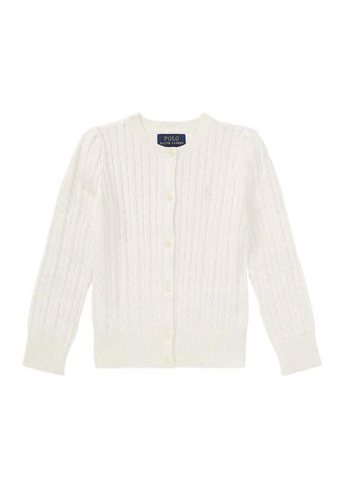 商品Ralph Lauren|Lauren Childrenswear Girls 2 6X Mini Cable Cotton Cardigan,价格¥317,第1张图片